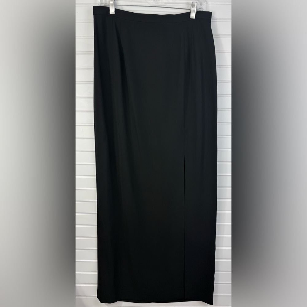Adrianna Papell Evening Essentials Classic Black formal deep slit skirt. Size 14